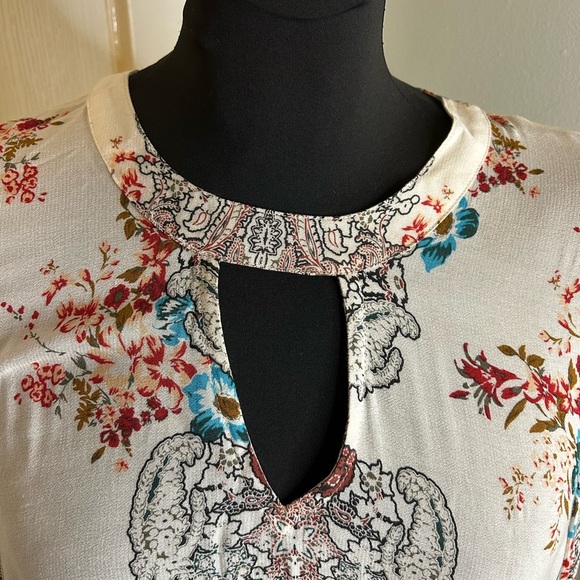 Coco & Jaimeson Oversized Hippie Boho Peasant Balloon Sleeve Tunic Top Womens M - Picture 4 of 8